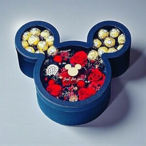 Mickey Mouse Shaped Gift Box with Roses and Chocolates